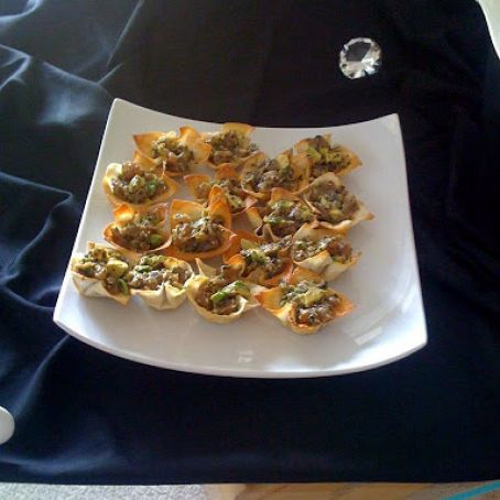 Ahi Tuna Tartar on Wonton Crisps