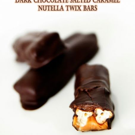 Dark Chocolate Caramel Nutella Twix Bars