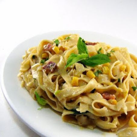 Fettucine with Corn Pesto