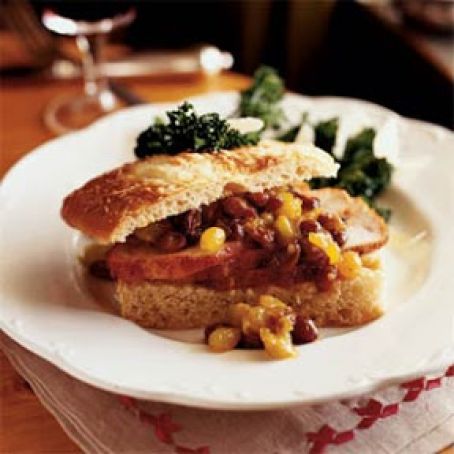 Barbecue-Rubbed Pork Loin with Raisin-Mustard Chutney