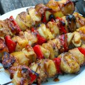 Chicken, Bacon, & Pineapple Shish Kabobs