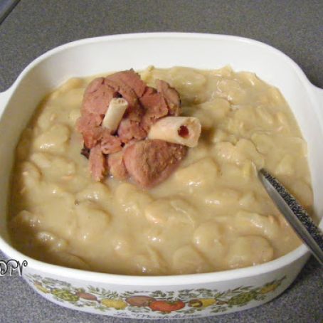 Dried Lima Beans w/ Smoked Ham Shank