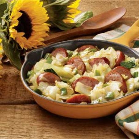 Kielbasa Cabbage Skillet for 2