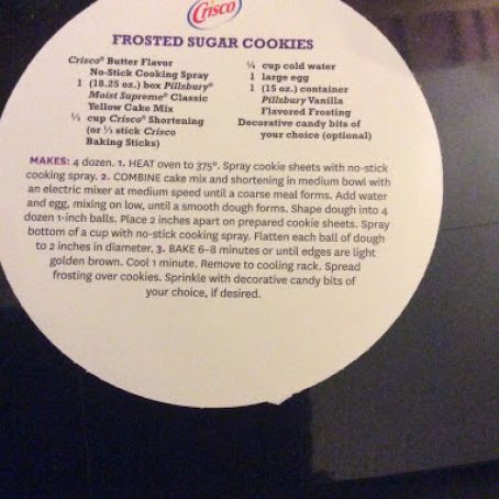Crisco Frosted Sugar Cookies