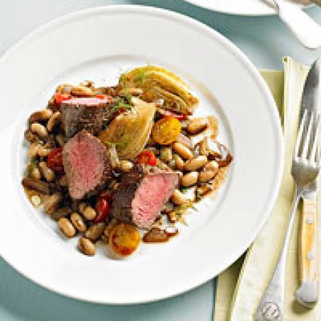 Steak with Fennel and Beans
