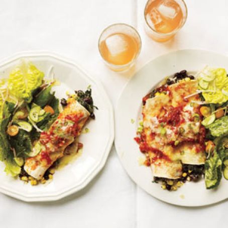 Slow-Cooker Bean and Spinach Enchiladas