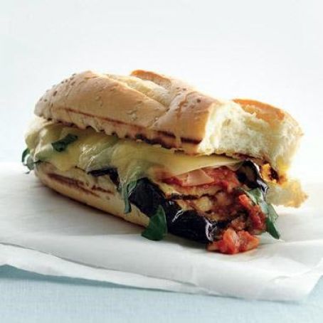 GRILLED EGGPLANT PARMIGIANA HEROS