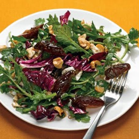 RADICCHIO & ARUGULA SALAD w/DATES & FETA