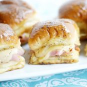 CARAMELIZED HAM & SWISS SLIDERS