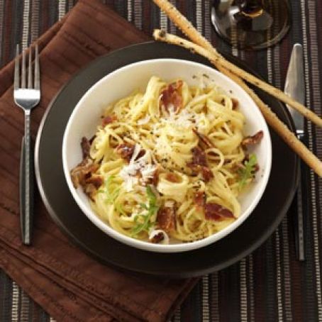 Spaghetti with Eggs and Bacon Recipe