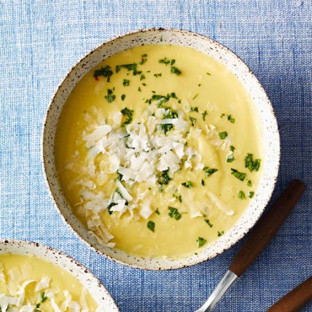 Yellow Squash Soup with Parm & Herbs