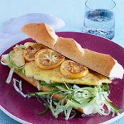 Egg-Battered Flounder Sandwiches with Scallion & Celery Slaw