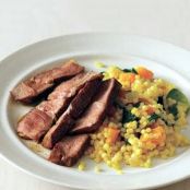 Seared Lamb With Golden Israeli Couscous | Real Simple Recipes