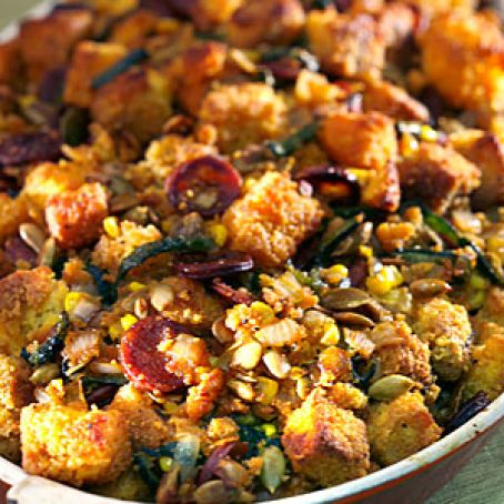 Pumpkinseed stuffing with chorizo