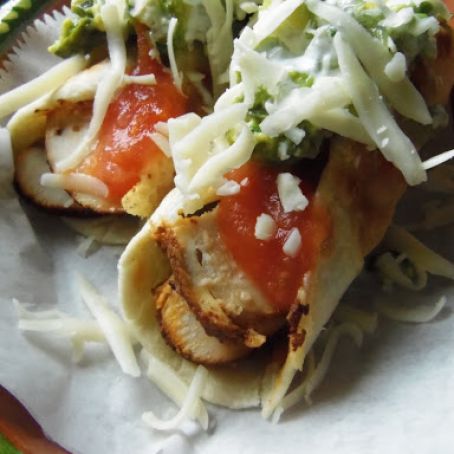 Crunchy Chile Limon Chicken Flautas
