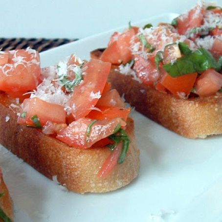 Bruschetta with fresh basil