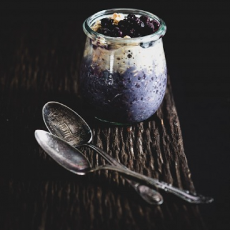 Blueberry coconut overnight oats