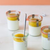 Simple Panna Cotta with a Mango-Sage Coulis