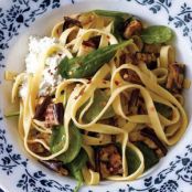 Fettuccine with Spinach, Ricotta, and Grilled Eggplant