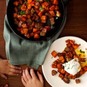 Sweet Potato-Pork Belly Hash