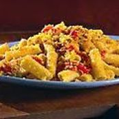 Rigatoni with Red Pepper, Almonds, and Bread Crumbs