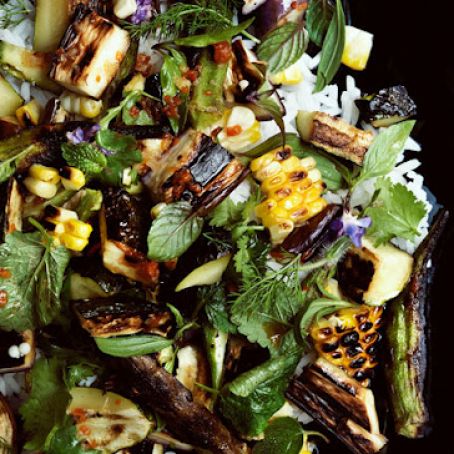 Grilled Vegetable and Rice Salad with Fish-Sauce Vinaigrette