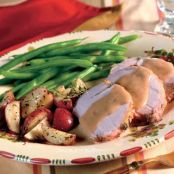 Herbed Pork Roast & Creamy Mushroom Gravy