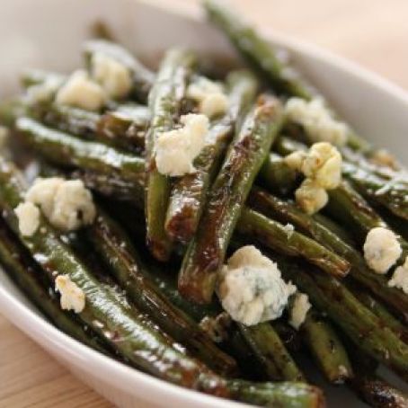 Green Beans Sauteed with Lemon and Blue Cheese