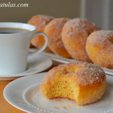 Cinnamon Sugar Tossed Sweet Potato Doughnuts