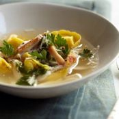 Chicken & Tortellini Soup With Sage Pesto