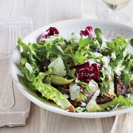 Mixed-Greens-and-Herb Salad with Figs and Walnuts