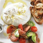 Burrata with Grilled Bread and Heirloom Tomatoes