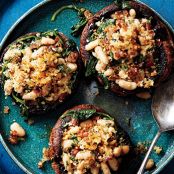 Portobello Mushrooms with White Beans and Prosciutto
