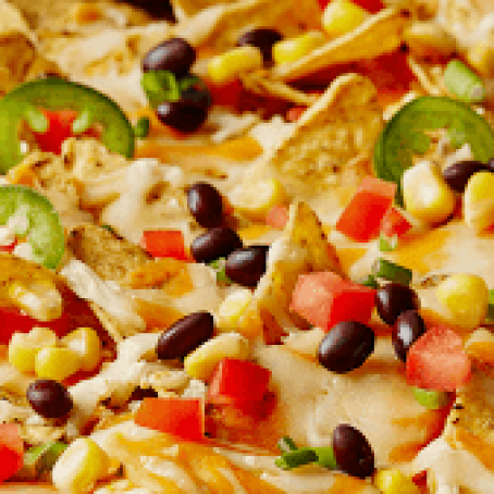 Nachos with Corn, Black Beans and Tomatoes