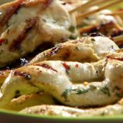 Chicken Souvlaki Sticks with Yogurt Dipping Sauce