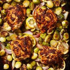 Paprika Chicken Thighs with Brussels Sprouts for Two
