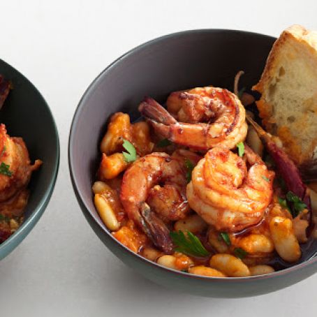 Garlic Shrimp and White Beans