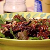Pear, Toasted Walnut and Mixed Green Salad with Champagne-Cranberry Vinaigrette