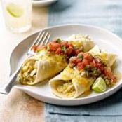 Quick Green Chili and Chicken Enchiladas