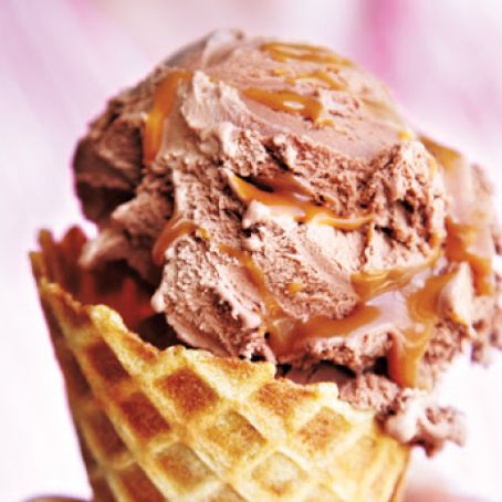 Chocolate and Salted Caramel Swirl Ice Cream