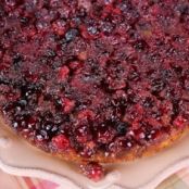 CAKE - Cranberry Ginger Upside Down Cake with Rum Whipped Cream