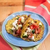 Zucchini Taco Shells with Beef and Zucchini-Tomato Salsa