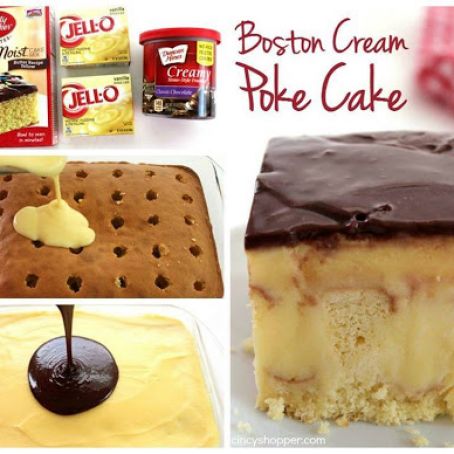 BOSTON CREAM POKE CAKE