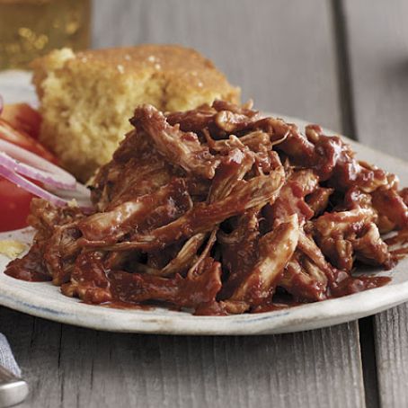 Pulled Slow-Cooker Chicken with Cherry-Chile Barbecue Sauce