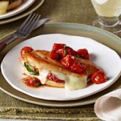 Mozzarella-Basil Chicken with Roasted Tomatoes