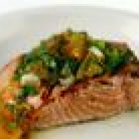 Salmon with Citurs Salsa Verde