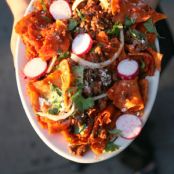 Chilaquiles-Salsa-Simmered Tortillas