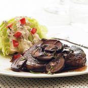 Beef Tenderloin Steaks with Red Wine-Mushroom Sauce