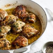 Chicken Baked with white wine,garlic and herbs