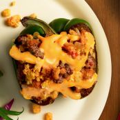 VELVEETA® Easy Beef and Cornbread Stuffed Peppers